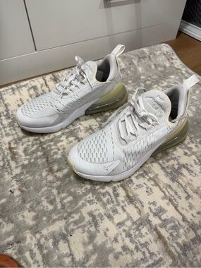 Nike Air Max 270 White with Light Gold Accents